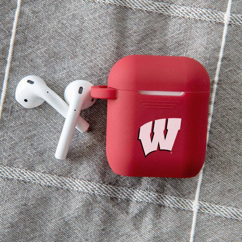 NCAA Wisconsin Badgers Silicone Cover for Apple AirPod Battery Case, 3 of 4