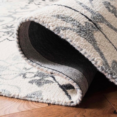 Hand-Knotted Ivory Wool Suzani Area Rug 3' x 5'