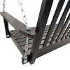 Sapphtopaz Porch Swing Patio Armrest Wood Bench 2-Person Conversation Backrest Swing with Hanging Chains for Patio, Garden, Backyard, Terrace - 2 of 4