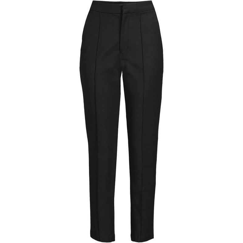 Lands' End Women's High Rise Bi Stretch Pintuck Pencil Ankle Pants, 3 of 5