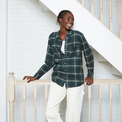 green gingham shirt womens