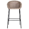 Christopher Knight Home Karin Outdoor Rattan Weave Metal Bar Stools with Backrest (Set of 2) - 4 of 4