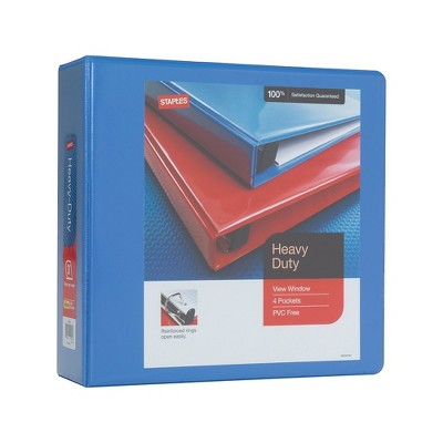 Staples Heavy Duty 3" 3-Ring View Binder Periwinkle (24694) 82665