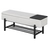 Gulches Black Farmhouse Upholstered Storage Bench - Hidden Compartment and Lower Rack, Modern Entryway Bench with Memory Foam Cushion - 4 of 4