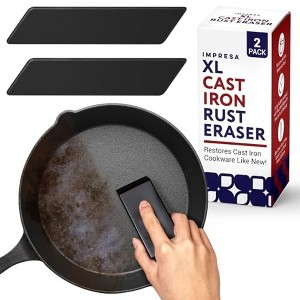 Impresa 2-Pack XL Cast Iron Cleaner and Rust Eraser, Restore Cast Iron Cookware, Knives, Griddle and Scissors, 4.75 x2 x1 Inches - 1 of 4