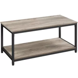 Yaheetech Wood Industrial Coffee Table with Storage Shelf for Living Room