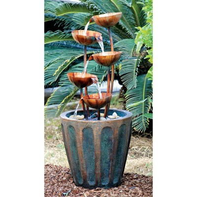 Copper Falls Cascading Garden Fountain - Acorn Hollow