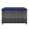 vidaXL Patio Footrest with Cushion Gray Poly Rattan - 3 of 4