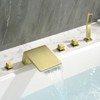 Cobbe Brushed Gold 5-Hole Installation Tub Faucet Kit -2 Switches, 1 Diverter Knob, 7.09-Inch Wide Tub Spout, Handheld Showerhead - 4 of 4