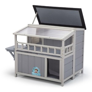 SEVOBAL Pet Crates and Houses Wooden Cat Catio with Platforms Sunshine Board Hammock Door Kitten Cage Condo for Outdoor, Gray, 39"*33"*64" - 1 of 4