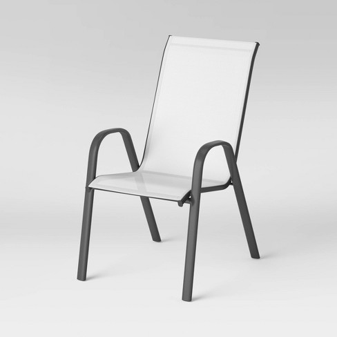 Sling Stacking Patio Chair White Room Essentials Target - Target Room Essentials Sling Patio Chair