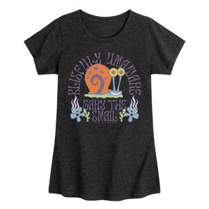 Girls' - SpongeBob SquarePants - Gary Blissfully Unaware Fitted Short Sleeve Graphic T-Shirt - 1 of 4