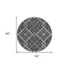 Charcoal Gray And Silver Geometric Washable Indoor Outdoor Area Rug - 3 of 4