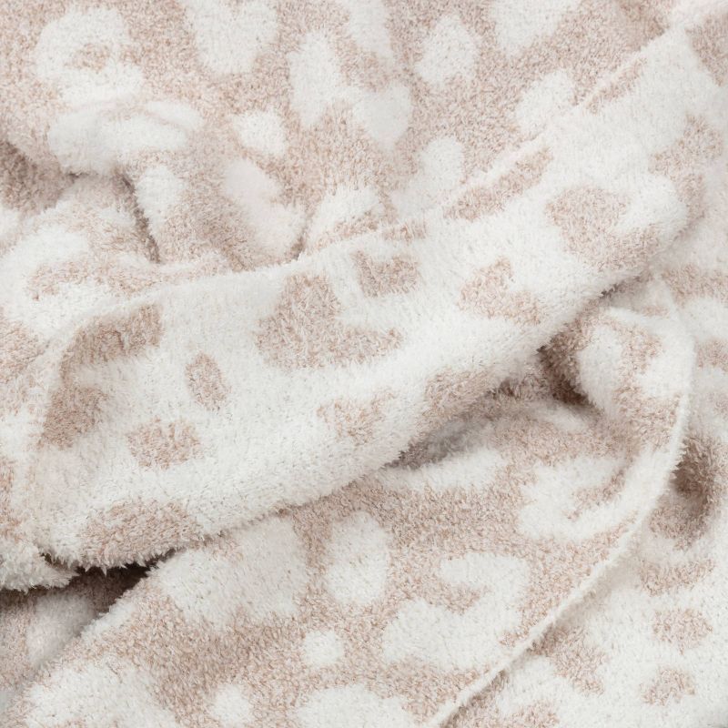 Cozy Feathery Knit Cheetah Throw Blanket Beige - Threshold&#8482;, 5 of 13