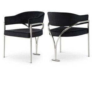 Meridian Furniture Madelyn Black Velvet Dining Chair (Set of 2) - 1 of 4