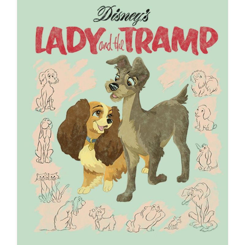 Girl's Lady and the Tramp Retro Movie Cover T-Shirt, 2 of 5