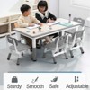 Kids Table and Chairs Set, Height Adjustable Desk with 6 Seats for Ages 2-10,Arts & Crafts Table,Graffiti Desktop, Non-Slip Legs - 3 of 4