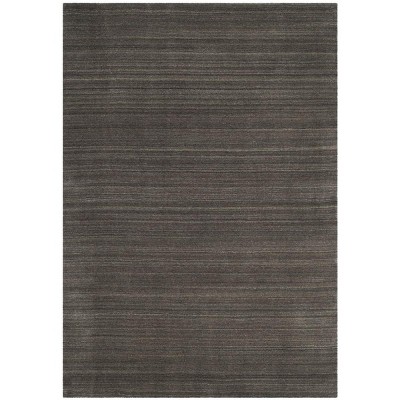 Charcoal Hand-Knotted Wool Rectangular Area Rug 4' x 6'