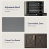 GlasFlength Decorative Storage Cabinets ,Wood Versatile Cupboard with Door and Adjustable Shelves for Kitchen, Bathroom, Black, 36"*17.5"*74.8" - 4 of 4