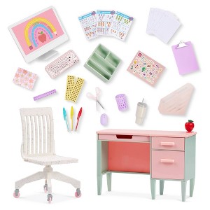 Our Generation Class in Session Teacher's School Desk & Chair Set with Supplies Accessories for 18" Dolls - 1 of 4