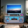 TV Stand for 65 Inch TV, Modern LED TV Stands for Living Room, White Entertainment Center with Storage Cabinet and Large Drawer, TV Console - 2 of 4