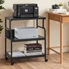 VECELO Printer Stand, 3-Tier Rolling Cart with 5-Level Adjustable Shelves & Lockable Wheels, Black - 4 of 4