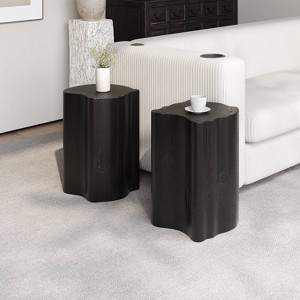 APRILSOUL24.80"2-in-1 Irregular MGO End Table, Split Design, Small Space Friendly,Indoor Outdoor Use - 1 of 4