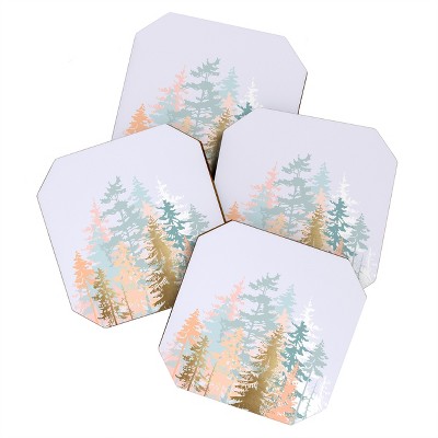 Iveta Abolina Blush Forest Set Of 4 Coasters - Deny Designs : Target