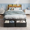 Furnulem Full Size Bed Frame with Headboard Storage Platform Bed Frame Full Size with 2 Drawers Charging Station and LED Lights No Box Spring Needed - 2 of 4