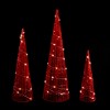 Northlight LED Lighted Glitter Cone Tree Outdoor Christmas Decorations - 23.5" - Set of 3 - 3 of 4