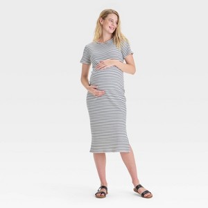Short Sleeve Rib-Knit Midi Maternity Dress - Isabel Maternity by Ingrid & Isabel™ - 1 of 3