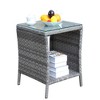 Chic Crate-1-Piece PE Rattan & Steel Coffee Table with Tempered Glass - Outdoor Patio Furniture for Backyard, Garden, Deck (Weather-Resistant) - 4 of 4