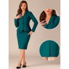 INSPIRE CHIC Women's Business Long Sleeve Notched Lapel Peplum Blazer Pencil Skirt Suit Set 2 Pcs - 2 of 4