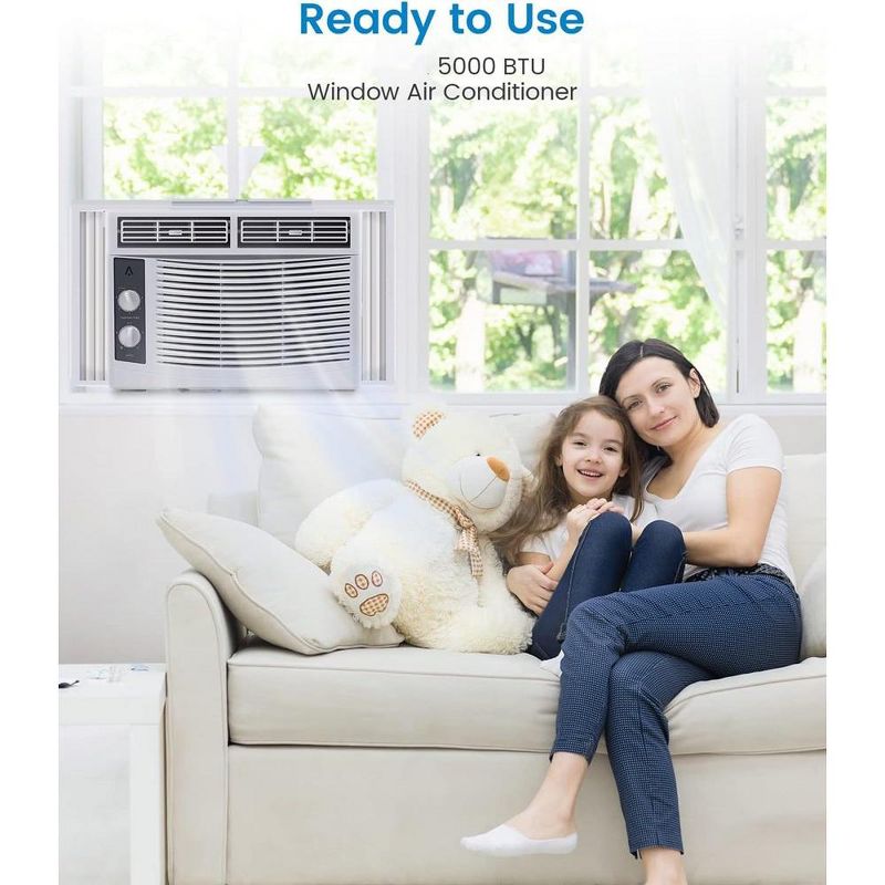 5000 BTU Window Air Conditioner AC Unit W/ Mechanical Controls & Reusable Filter, 4 of 8