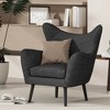 Single Sofa Chair, Accent Chair Upholstered Rolled Arm Living Room Bedroom Accent Chair With Oak Wood Legs For Living Room, Bedroom, Lounge - 3 of 4