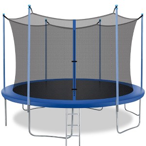 FDW 8/10/12/14FT Trampoline with Enclosure Net Outdoor Jump Rectangle Trampoline - ASTM Approved-Combo Bounce Exercise Trampoline for Kids and Adults - 1 of 4