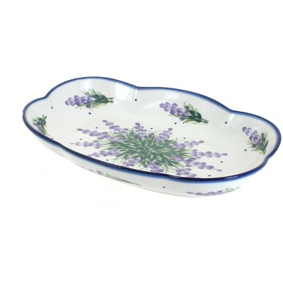 Blue Rose Polish Pottery 11E WR Scallop Dish
