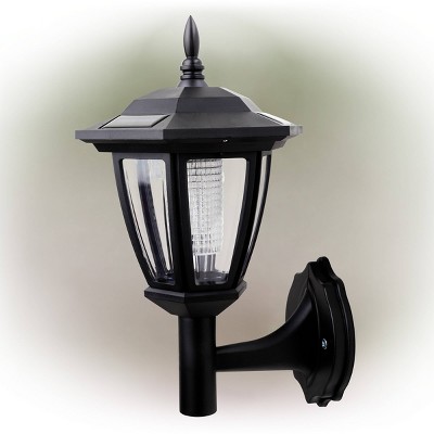 Solar Black LED Outdoor Wall Lantern
