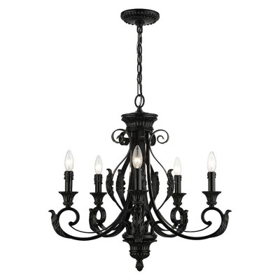 Livex Lighting Valencia 5 - Light Chandelier in  Shiny Black