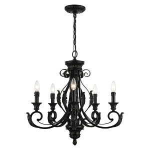 Livex Lighting Valencia 5 - Light Chandelier in  Shiny Black - 1 of 4