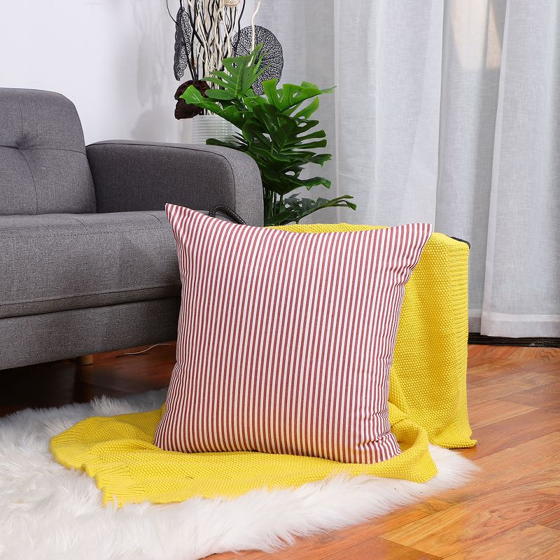 PiccoCasa Woven Striped Throw Pillow Covers Decors Square Farmhouse Cushion Covers, 5 of 9