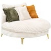 PAGED Modern 39 Inch Accent Chair and Ottoman Sets, Corduroy Fabric Sofa Chair with Cup Holder and 2 Pillows, Living Room Chair for Bedroom - 4 of 4