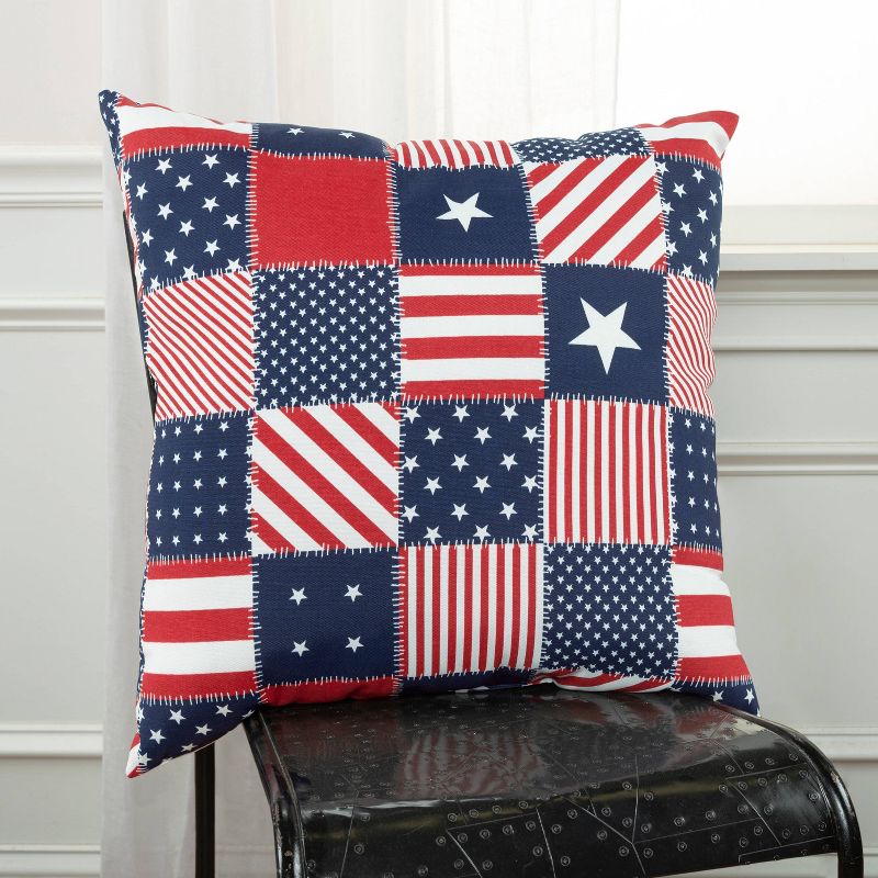 22&#34;x22&#34; Oversize Poly Filled Square Throw Pillow Red/White/Blue - Rizzy Home, 6 of 7