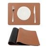 Unique Bargains Kitchen Faux Leather Easy to Clean Placemats 17" x 12" 2 Pcs - 3 of 4