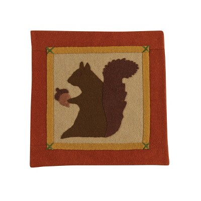 Park Designs Squirrel Felt Accent Mat - Orange