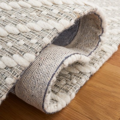 Ivory Elegance 6' Square Hand-Woven Flatweave Rug in Wool & Synthetic Blend