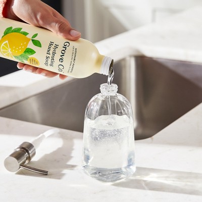 Stainless Steel and Glass Refillable Hand Soap Dispenser
