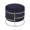 APRILSOUL Elegant Round Storage Ottoman with Gold Frame - 3 of 4