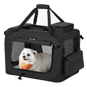 24-Inch Collapsible Dog Crate, Portable Pet Carrier with 3 Doors & Safety Zippers, Water-Resistant Soft Kennel for Small Medium Dogs - 1 of 4