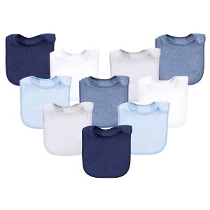 Hudson Baby Infant Boy Rayon from Bamboo Terry Bibs, Lt.Blue Gray - 1 of 4